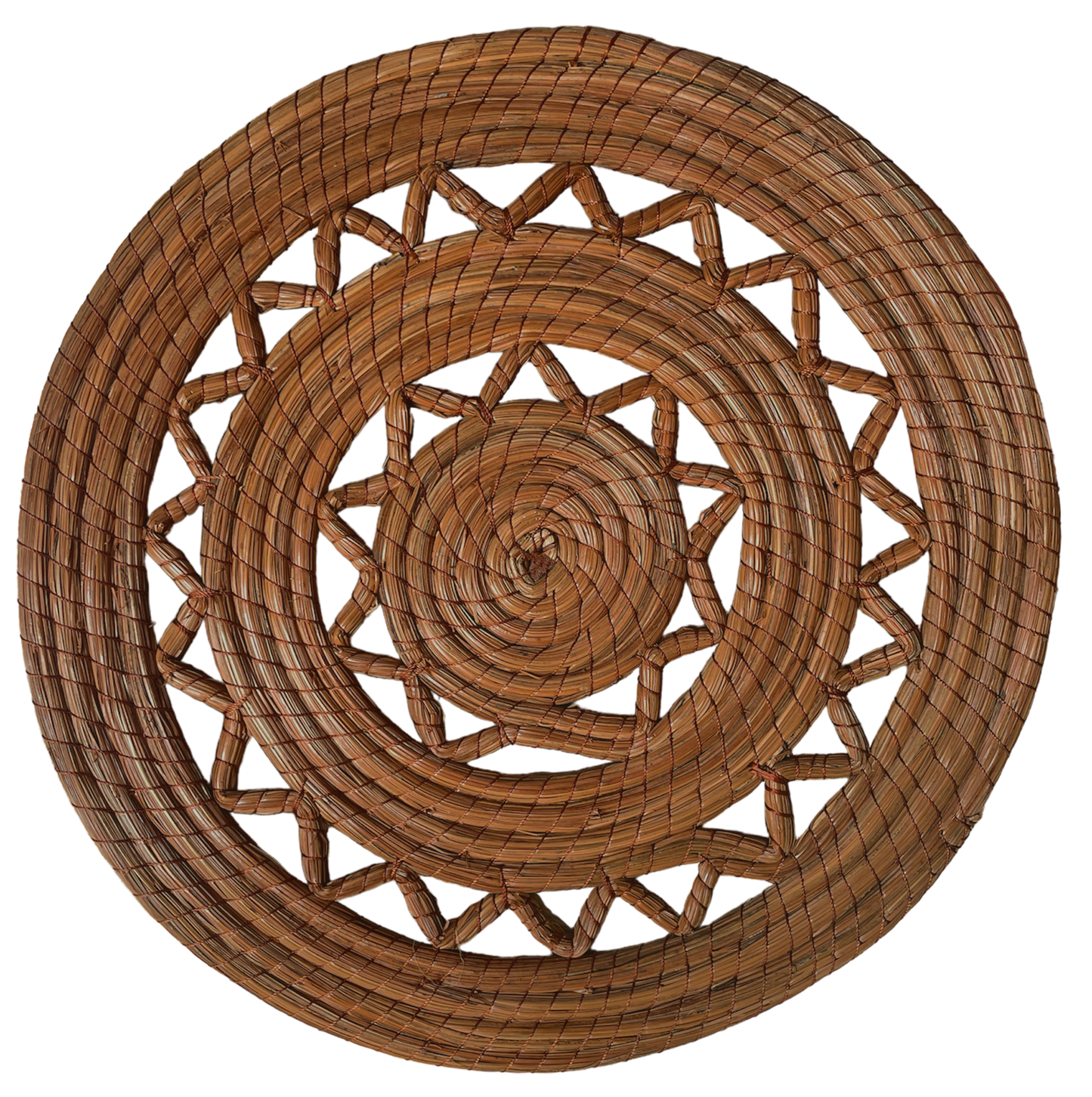 Dessous de plat rond Ø35, ajouré, aiguilles de pin