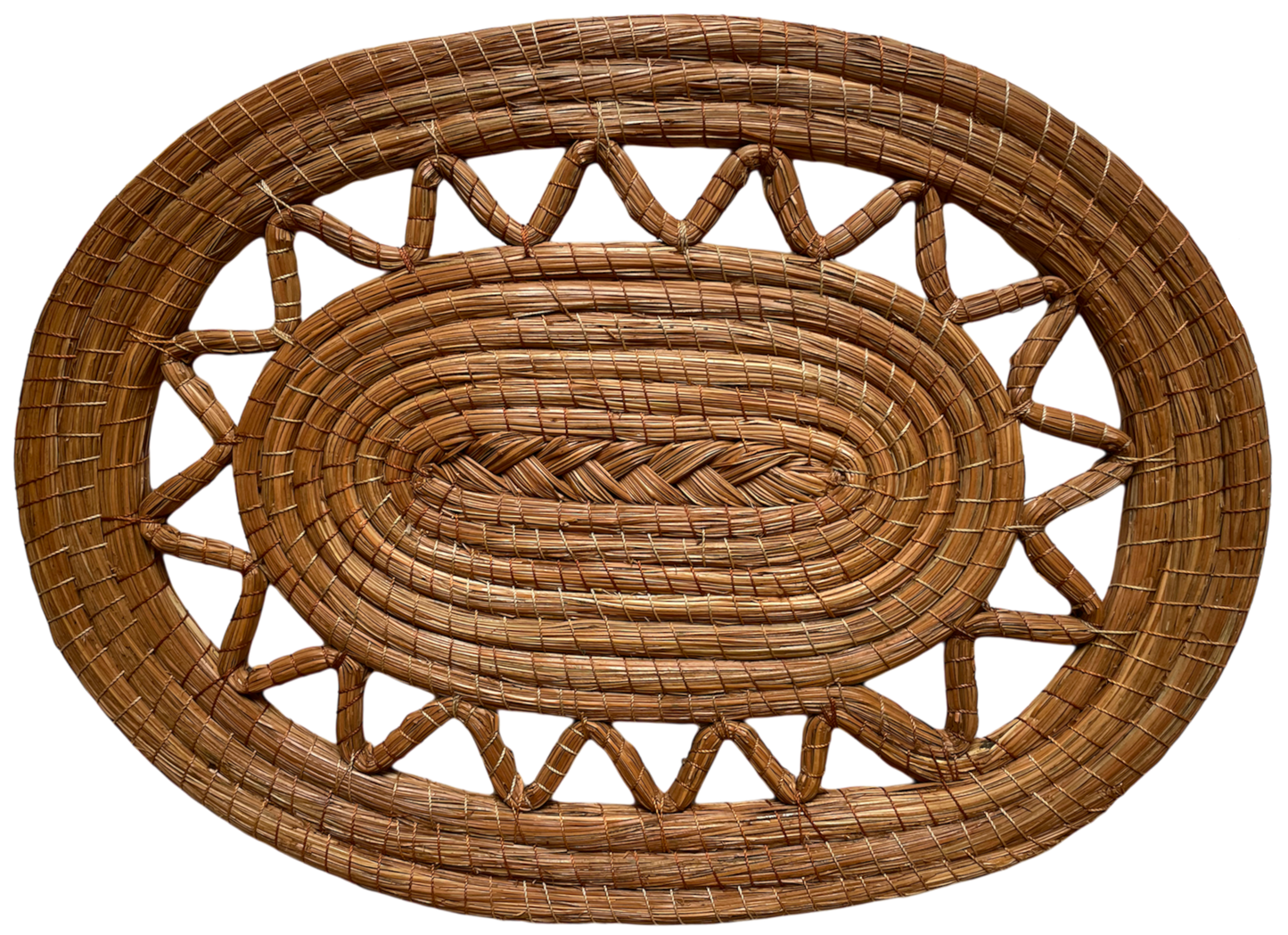 Dessous de plat oval 40Lx30l, ajouré, aiguilles de pin