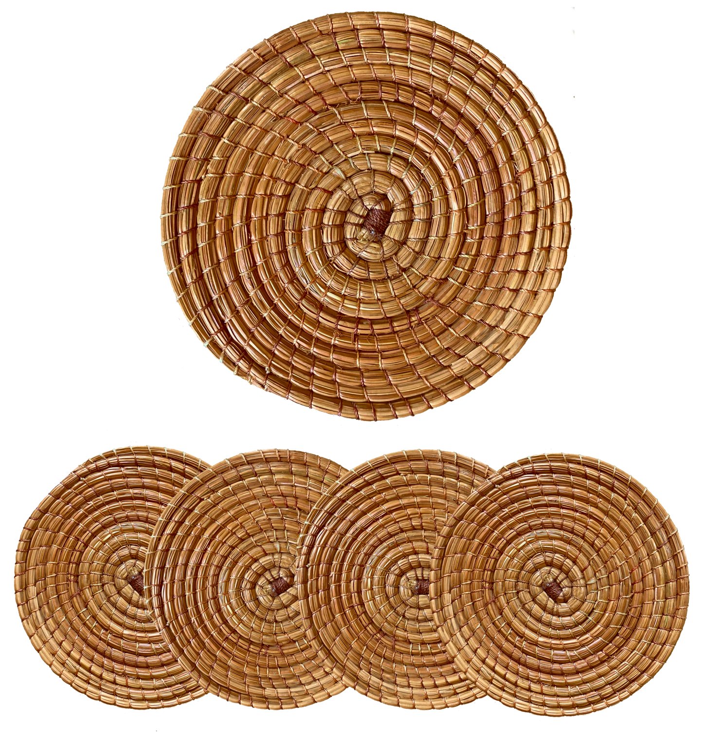 Dessous de verre Ø12, aiguilles de pin (4 pièces)