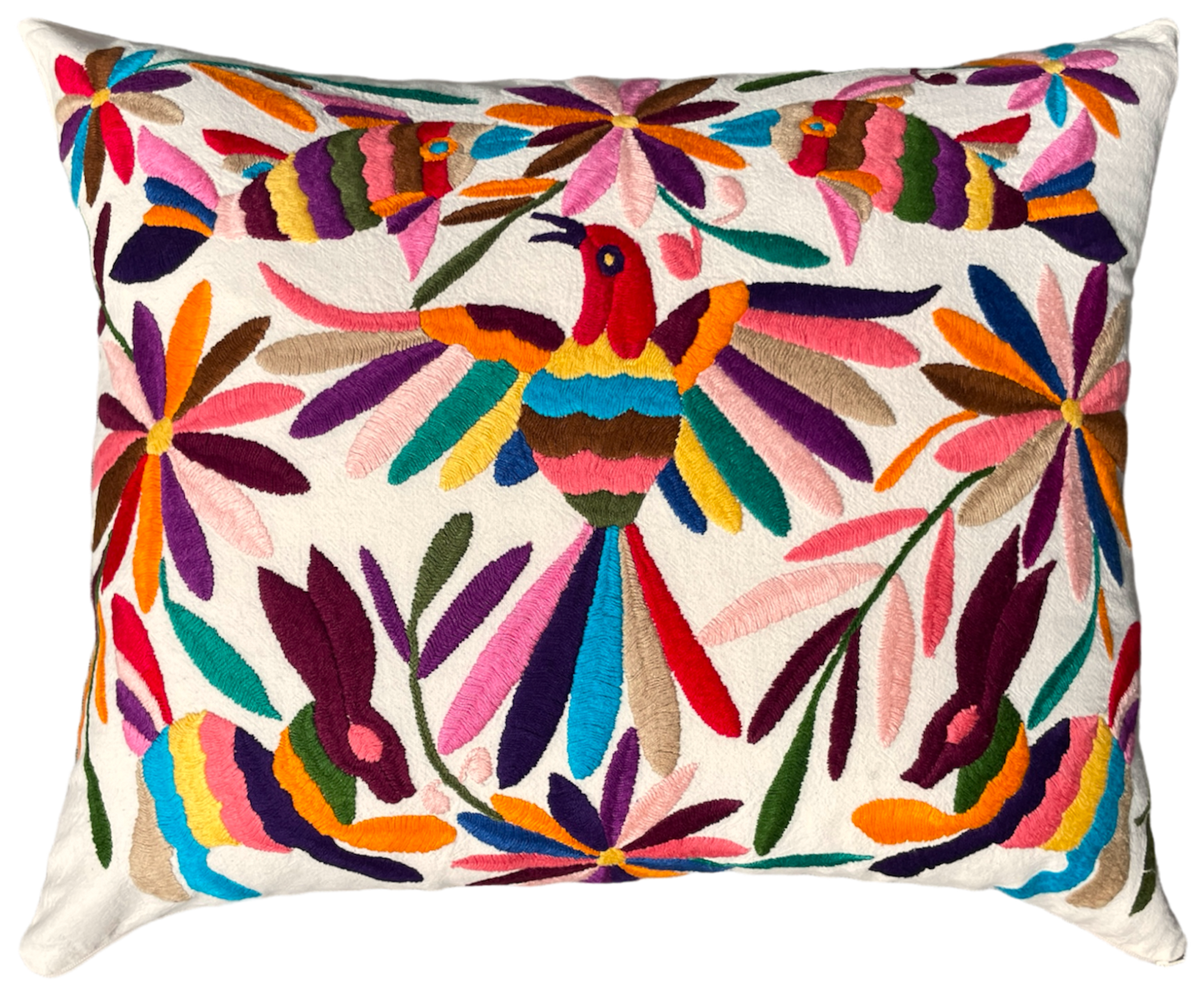 Housse de coussin brodée, le majestueux, multicolore