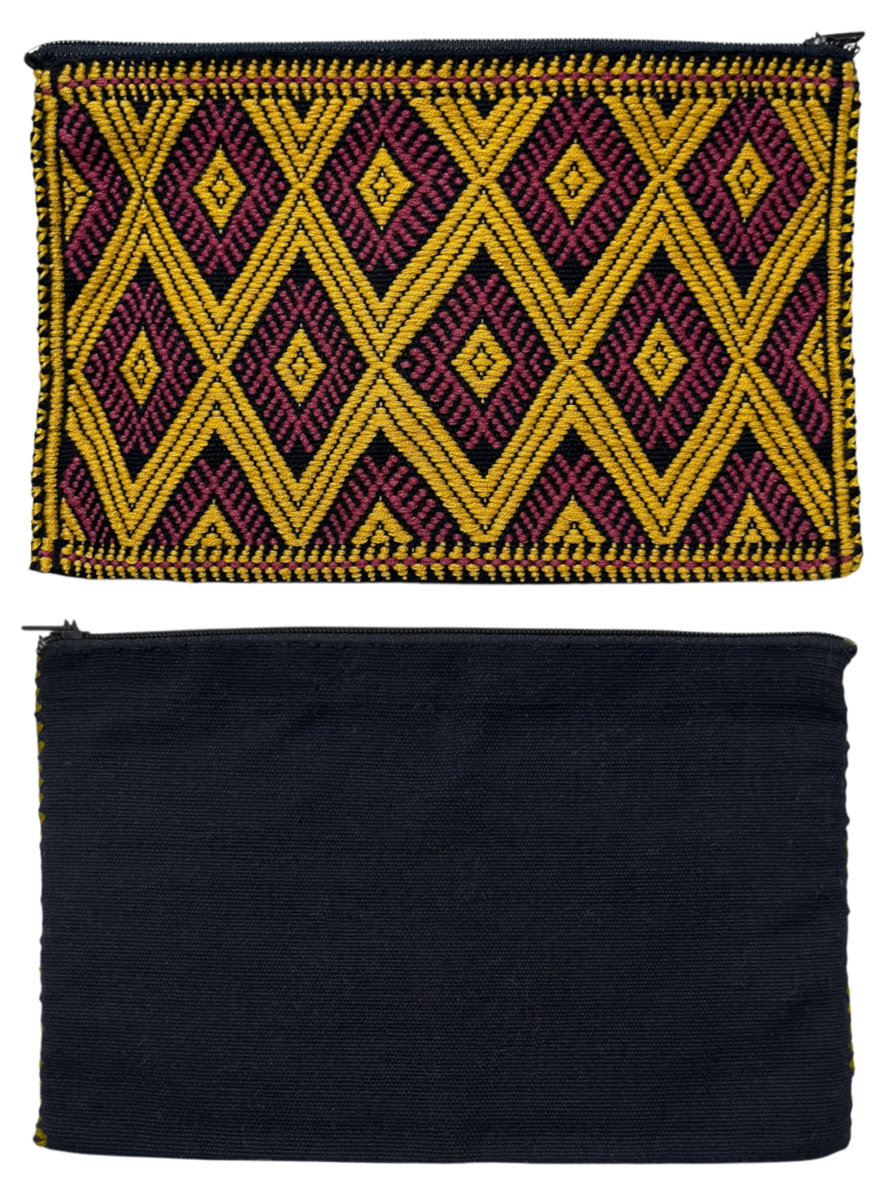 Pochette Tzotzil, Noire et jaune, 20cm x 12cm
