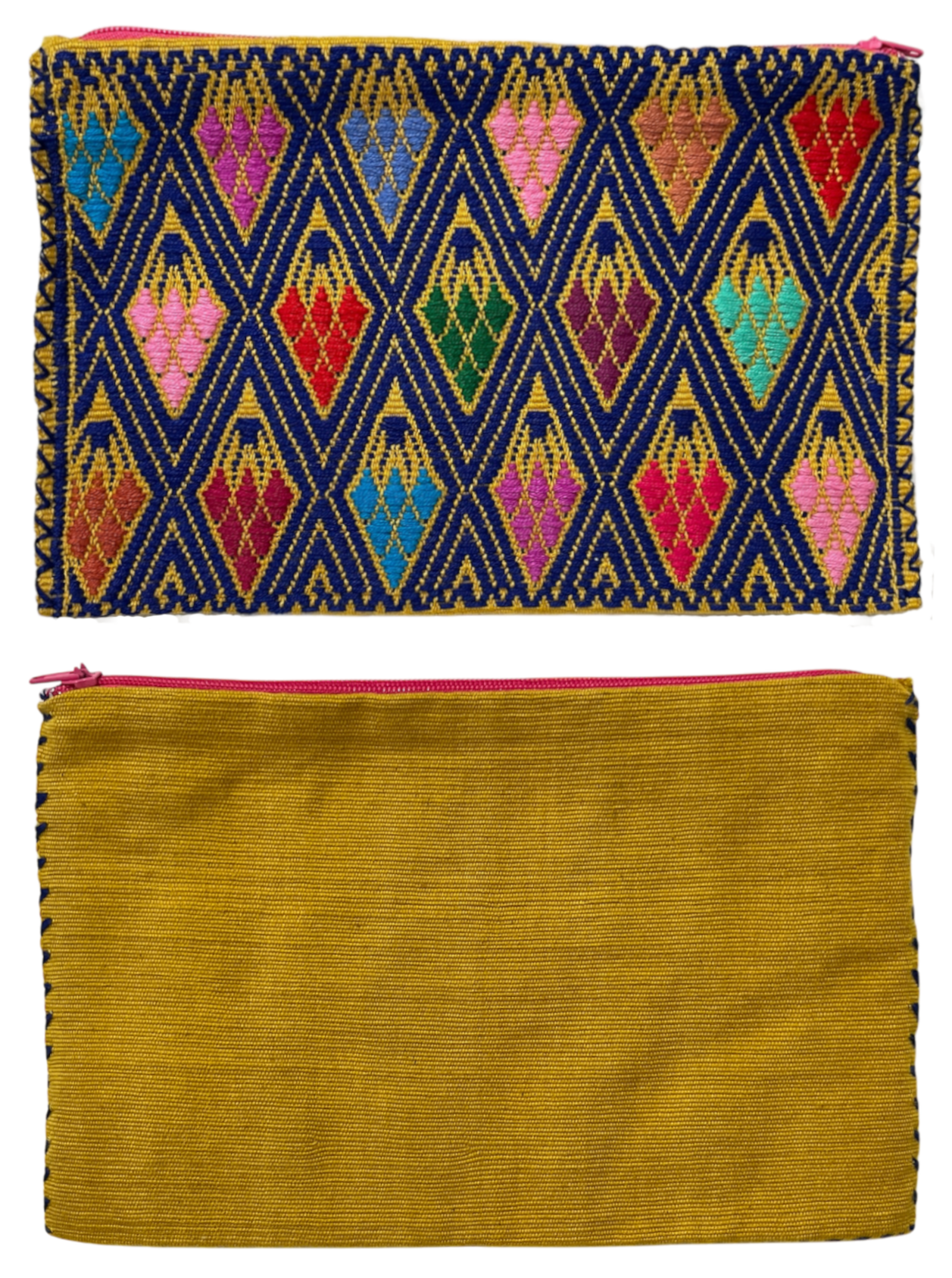 Pochette Tzotzil, Ocre multicolore , 20cm x 12cm