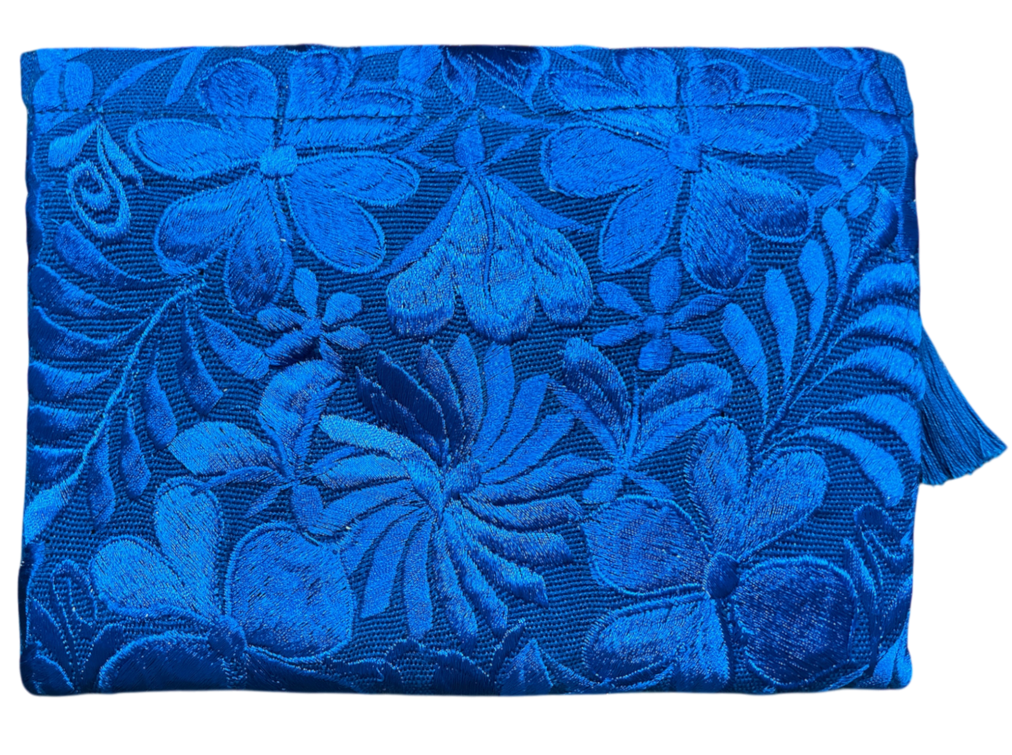 Pochette florale, bleue roi