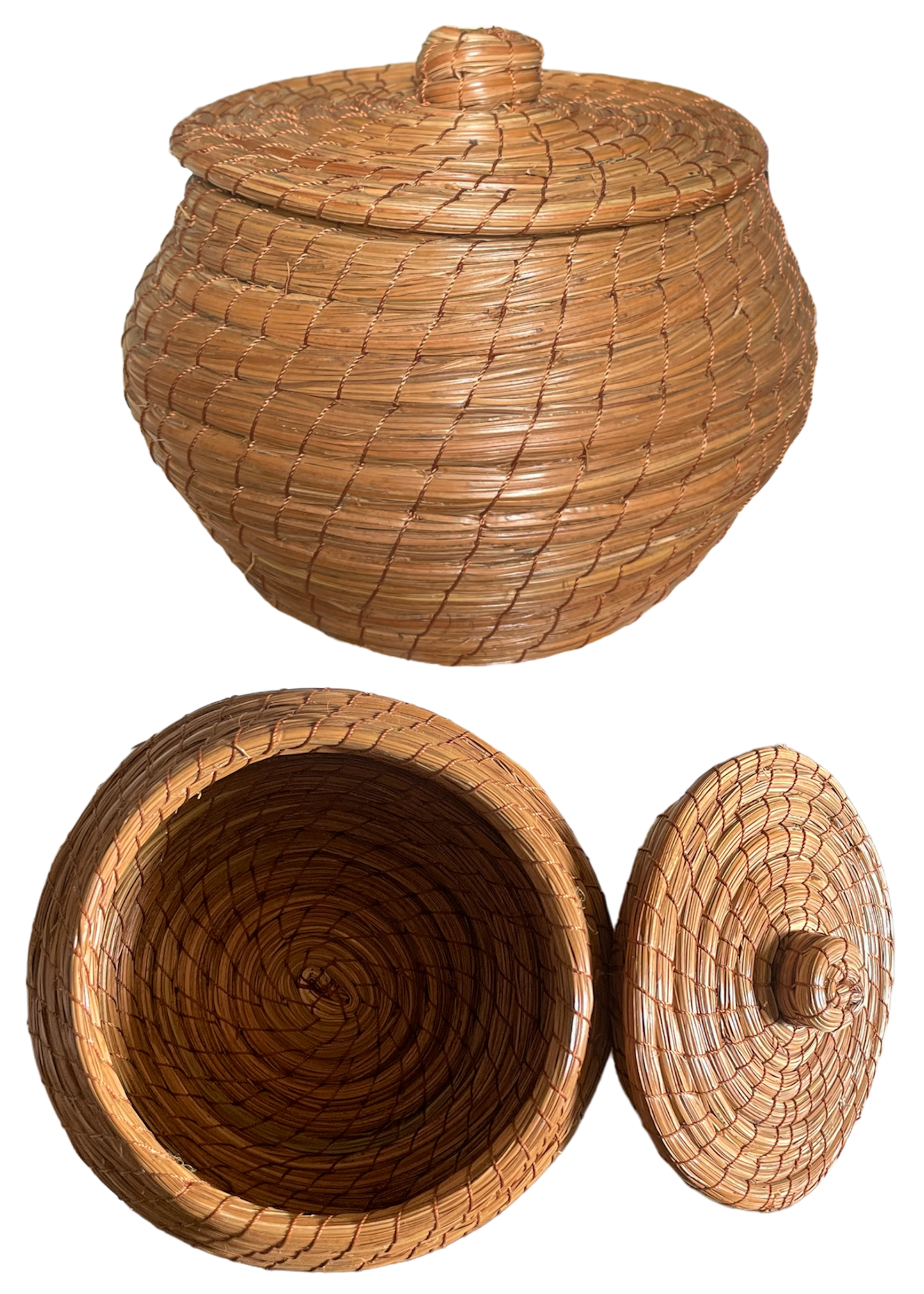 Pot rond, classique, Ø17 x H11, aiguilles de pin