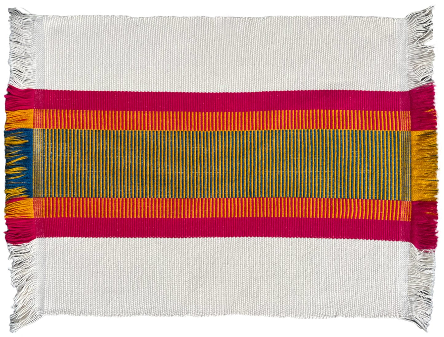 Paire de sets de Table TZOTZIL, le capitaine, jaune framboise