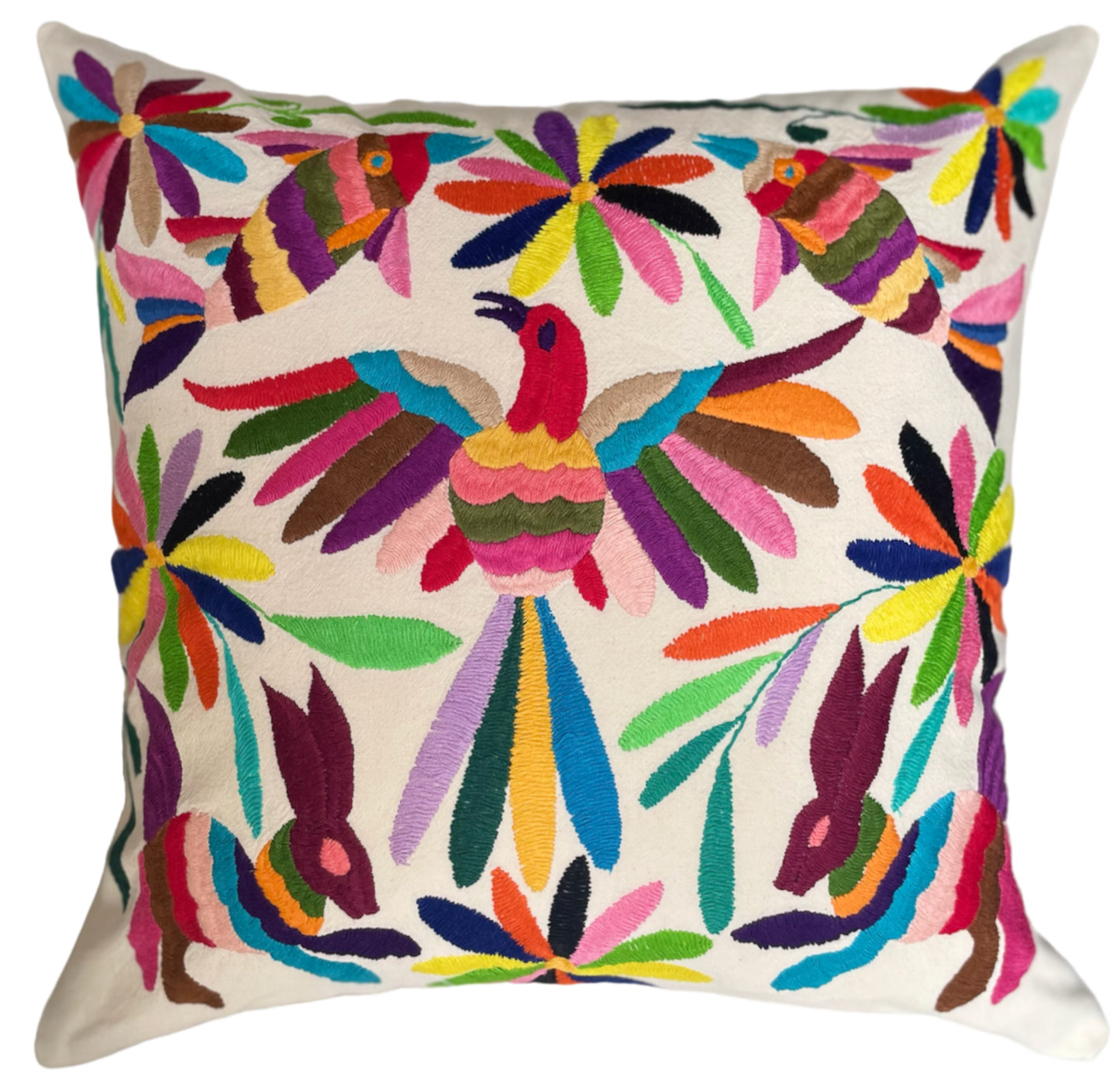 OTOMI embroidered cushion, multi-colored