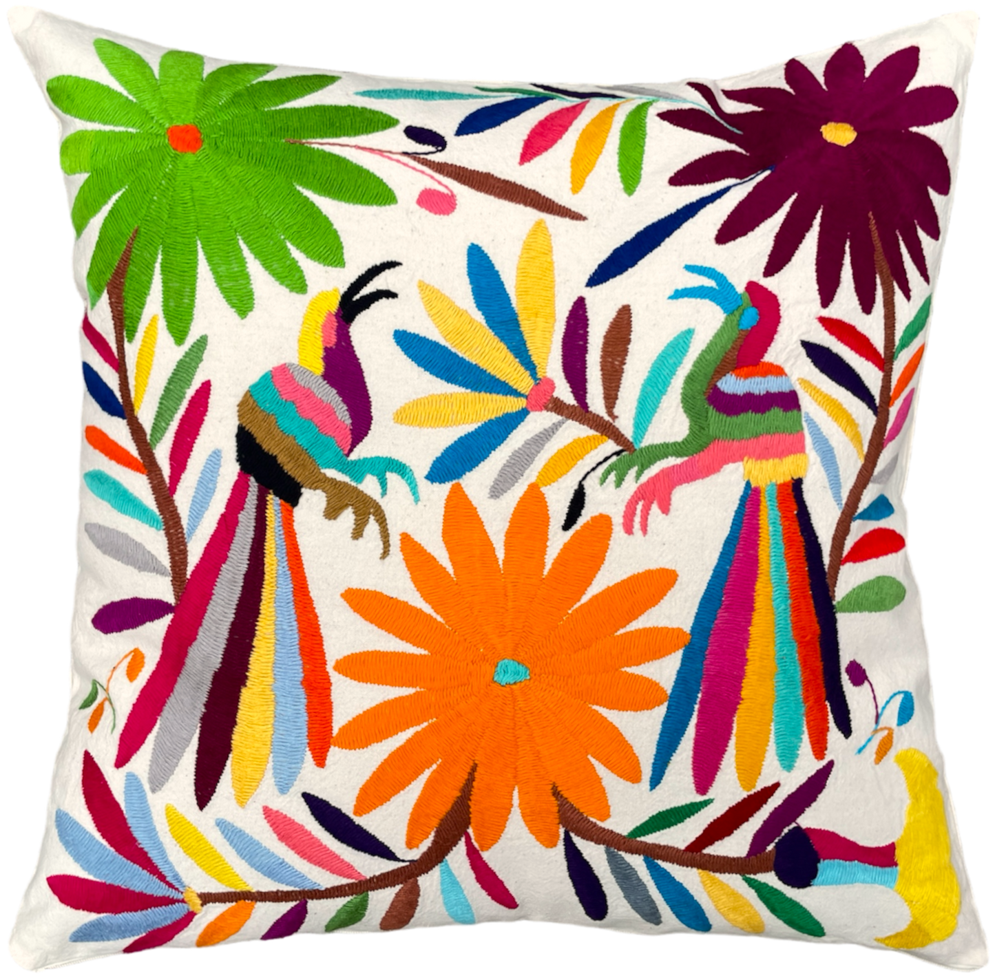 OTOMI embroidered cushion, multi-colored