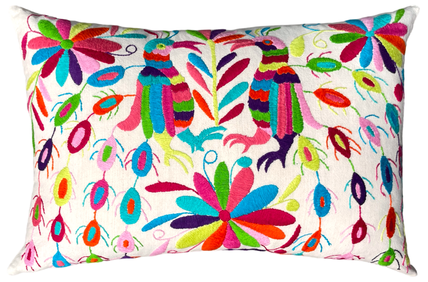 OTOMI embroidered cushion, multi-colored