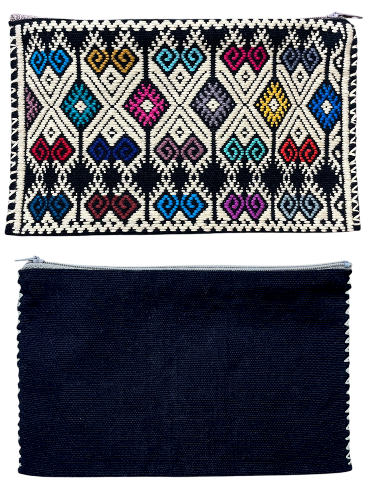 Pochette Tzotzil, Noire et multicolore , 20cm x 12cm